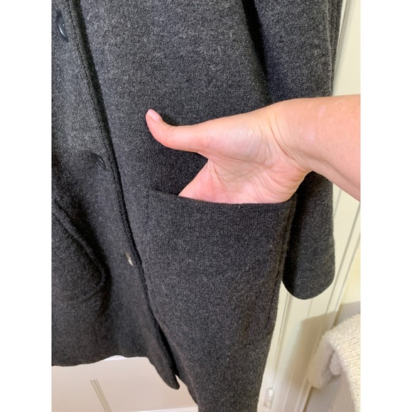 J Crew Vintage 90s Boiled Wool Jacket / Dark Gray Driving Jacket / Size PL - Picture 7 of 14